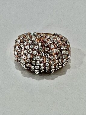 Crystal Pave Dome Ring in Rose Gold - Women Jewelry